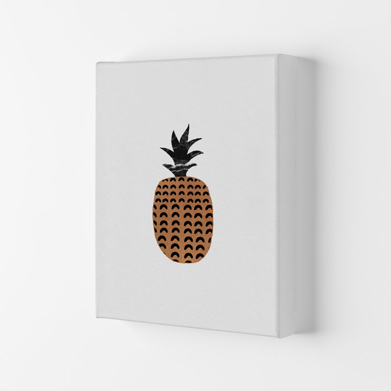 Pineapple Fruit Illustration - Print, 59.4cm H x 42cm W x 4cm D, Wrapped Canvas