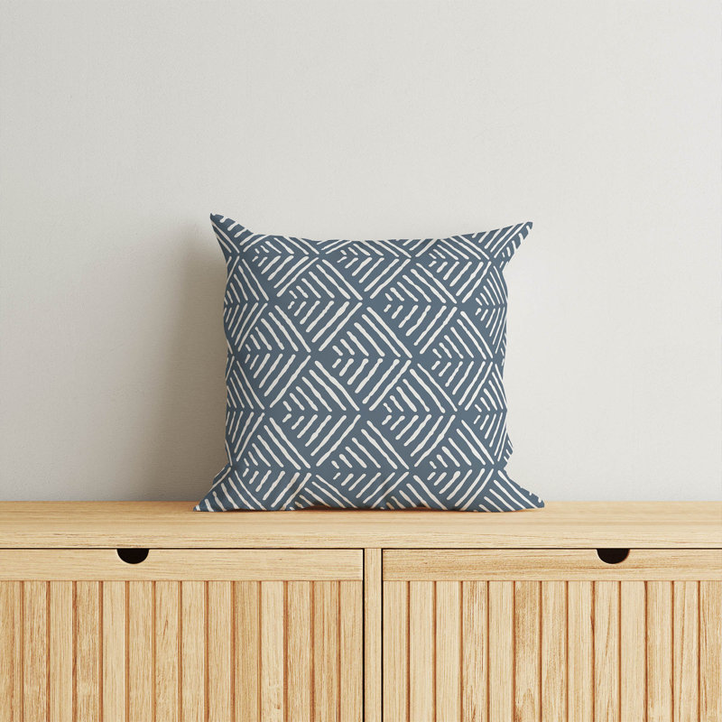Coussin Tribal Dreamer, Bleu, H 16 po x l 16 po