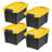 Iris 20 Qt./5 Gal. Heavy-duty Stackable Storage Tote in Black with Yellow Lid