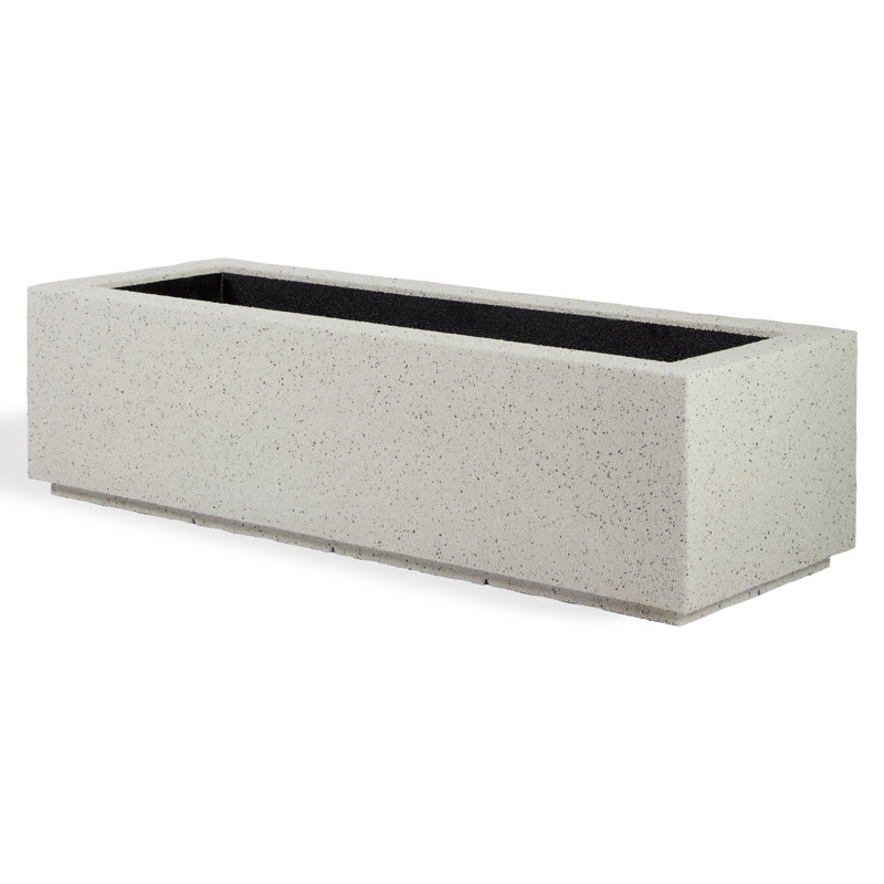 Boîte à fleurs Gita, H 12 po x l 46 po x P 17 po, Granit blanc