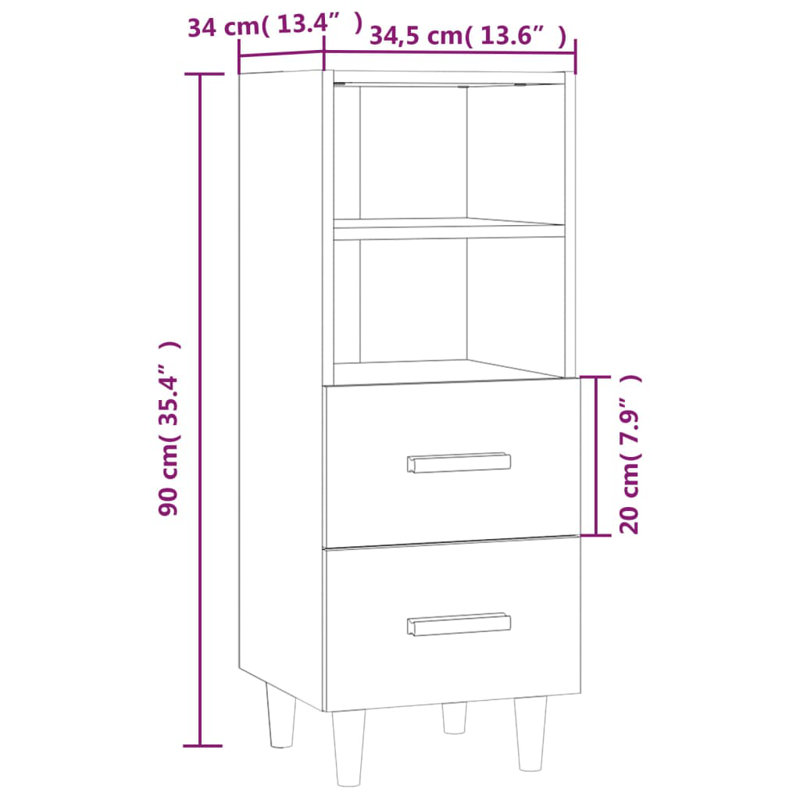 Karesse 34.5cm Sideboard, Grey