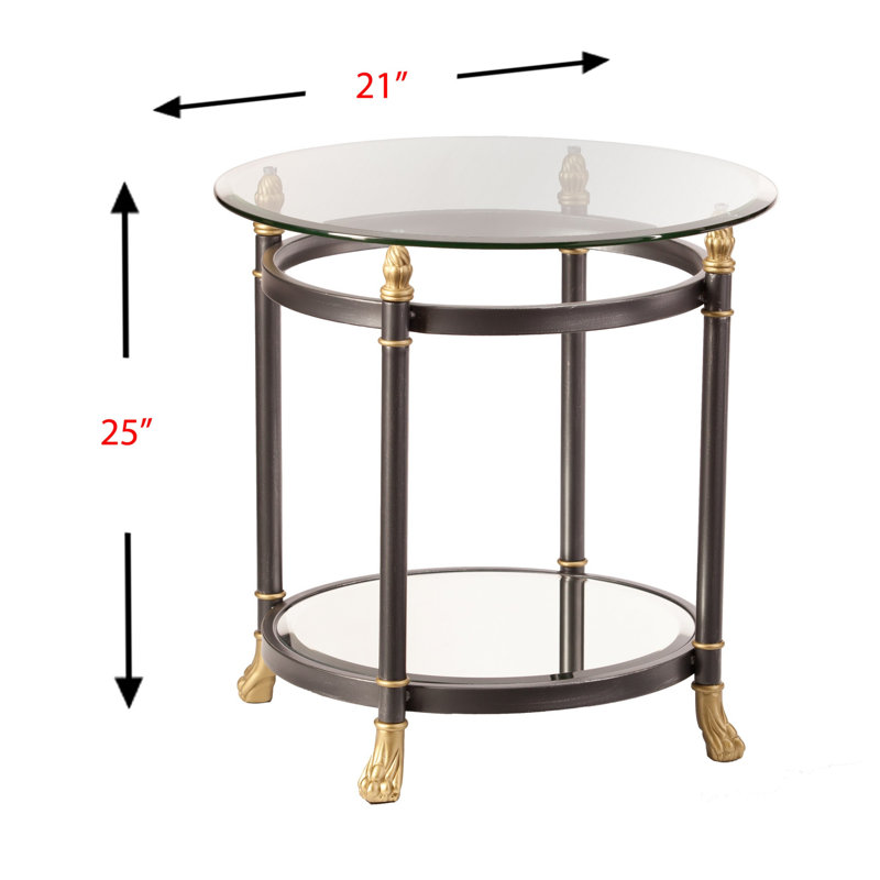 Dingle 21" Gray Glass Round End Table