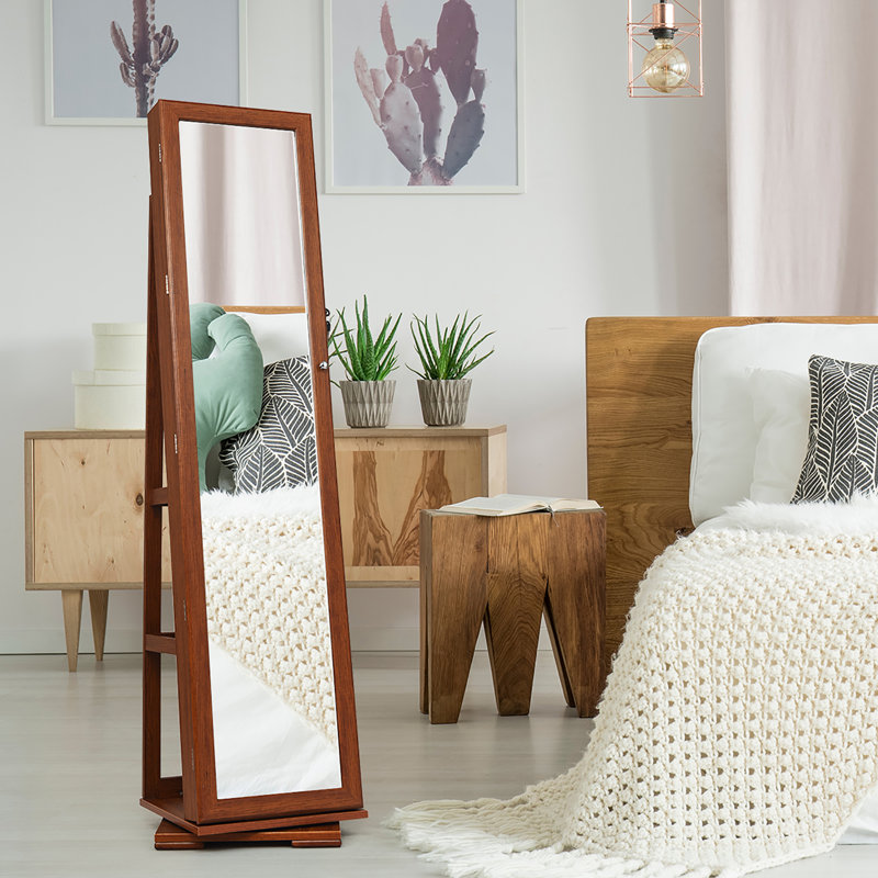 Armoire à bijoux avec miroir Dundald, Brun