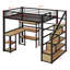 Lit mezzanine avec escalier, bureau intégré et tablettes