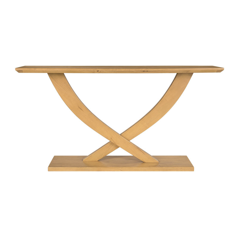 Console en bois massif 57,25 po Lyndel, Brun