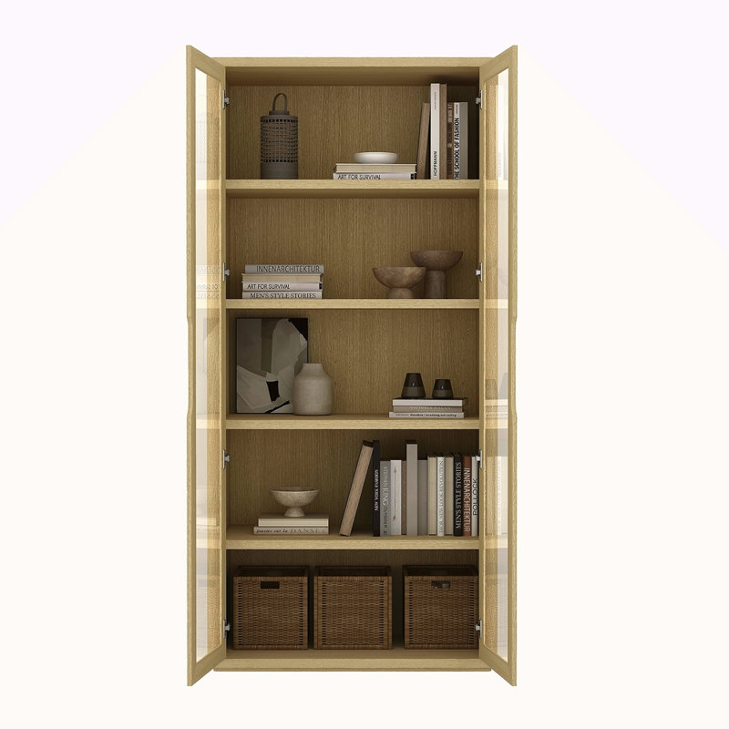 38" Bookcase Cabinet In Natural Oak