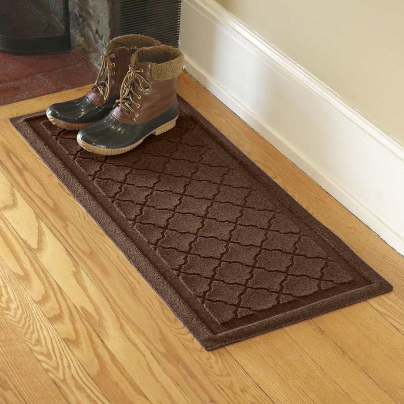WaterHog Cordova 15 in. x 36 in. Indoor Outdoor Boot Tray, Dark Brown