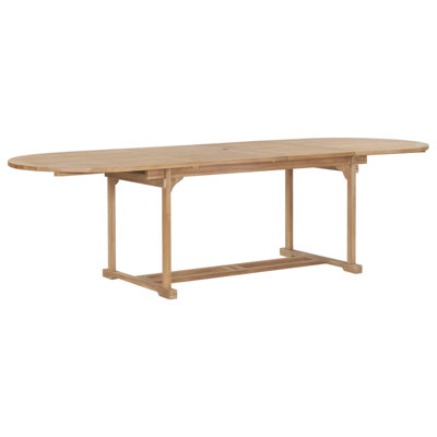  Patio Table, Garden Table With Parasol Hole, Solid Wood, 70.9''-110.2''X39.4''X29.5''
