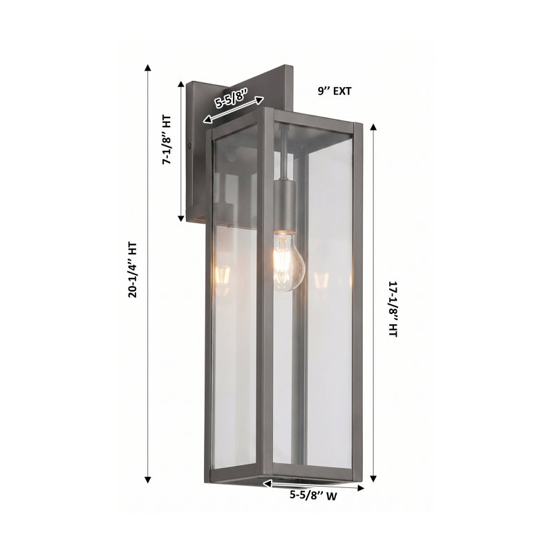 Brass Traditions - Westbrook - 1 Light - 20 inch - Gunmetal - Solid Brass - Wall Light, Transparent, Gunmetal
