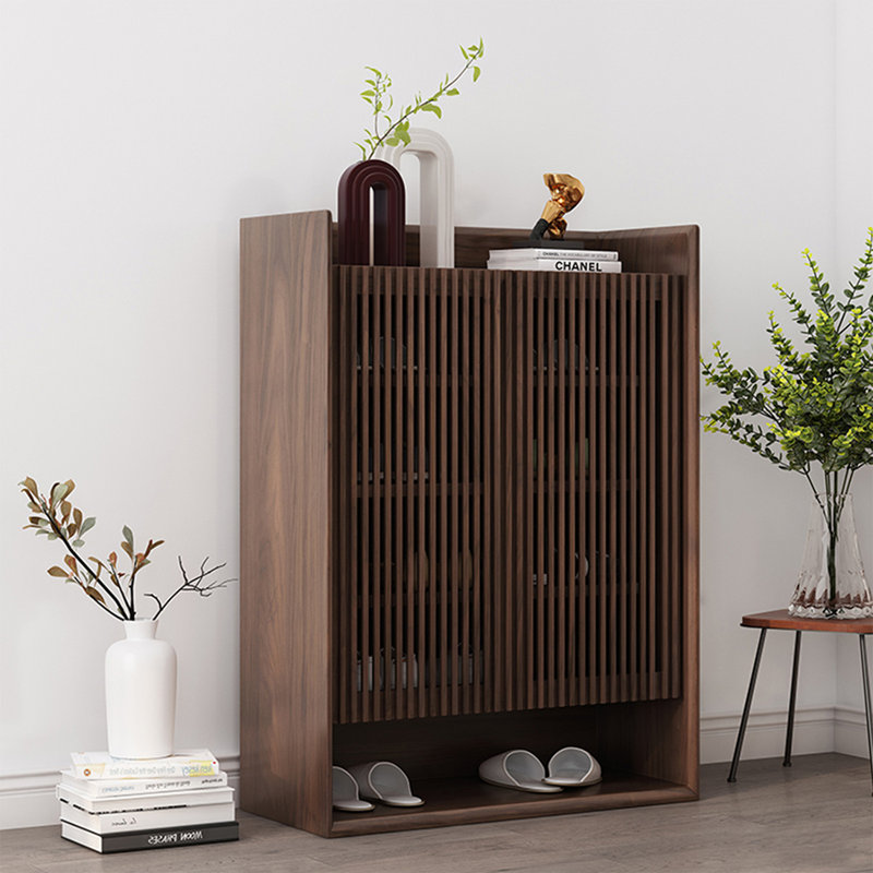 Modern Nut-Brown Solid wood Shoe Storage