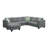 Sectional Sofa Couches, 7 Seats Modular Sectional Sofa With Ottoman L Shape Fabric Sofa Corner Couch Set With 3 Pillows-1882543488