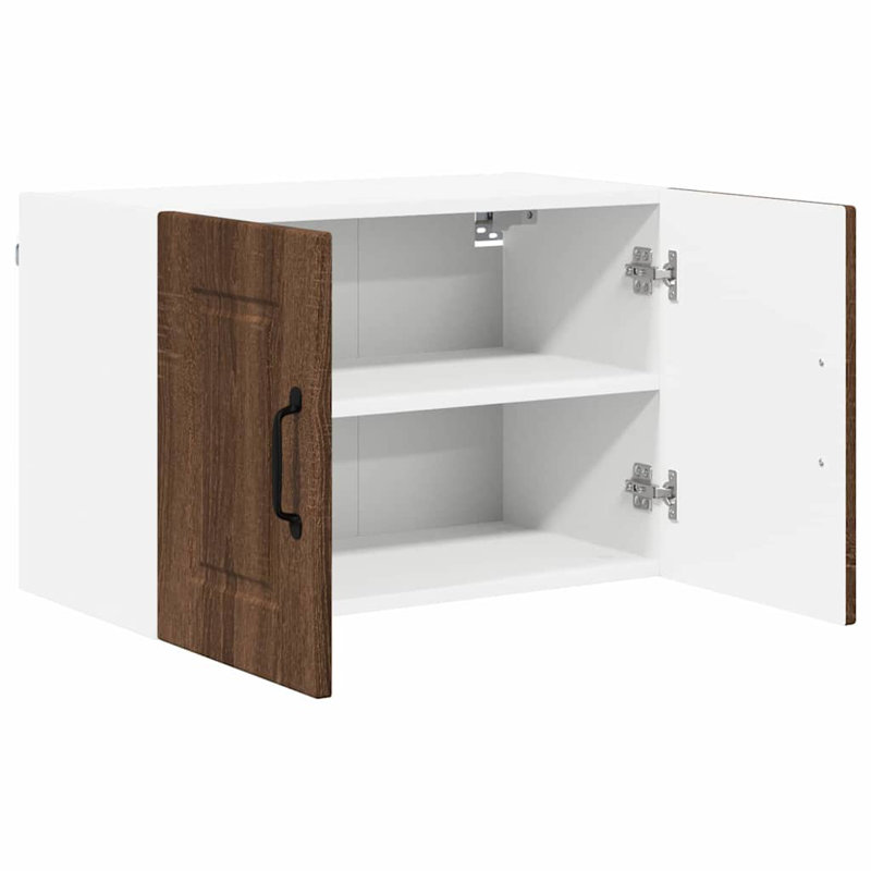 Vidaxl Kitchen Wall Cabinet With Shelf 2 Pcs Old Wood 60 X 31 X 40 Cm, Brown Oak