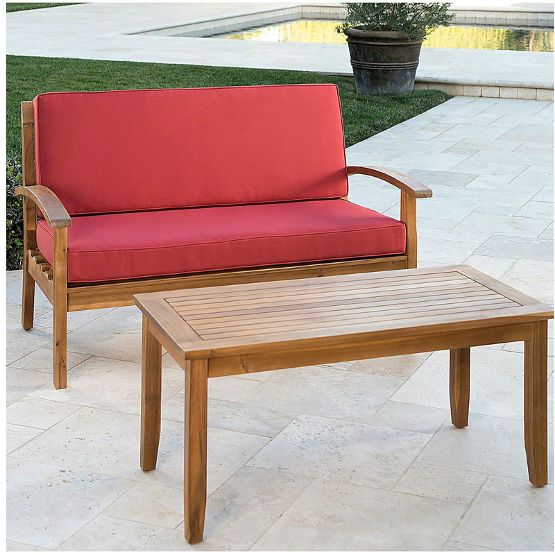 Causeuse et table basse Peyton, Rouge