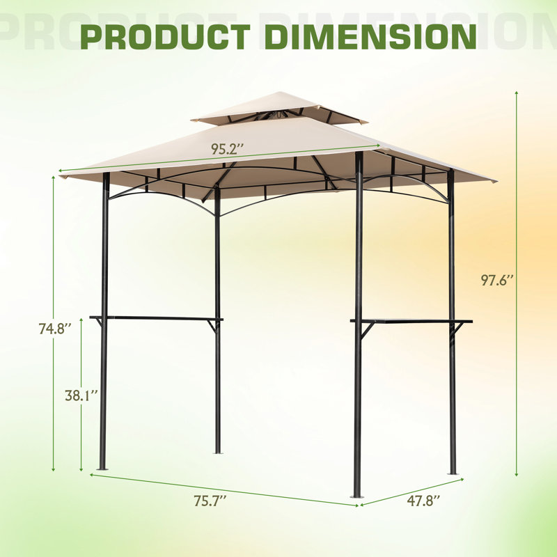 Pavillon de jardin 8 pi x 5 pi avec toit à 2 niveaux