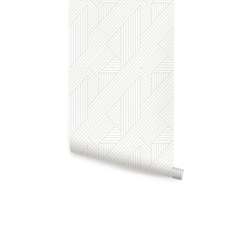 Carrelage de papier peint Williamstown, Beige, L 2 pi x L 18 pi