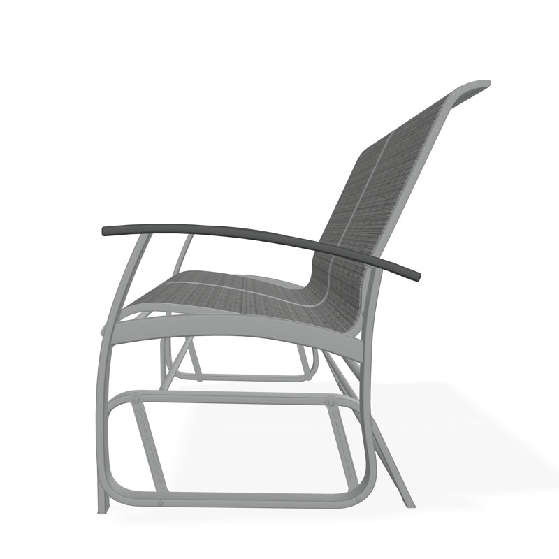 Belle Isle Aluminum Outdoor Rocker & Glider Lounge Chair, Graphite, Collect Indigo