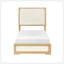 Mobilier de chambre à coucher contemporain en bois naturel avec tête de lit à panneau et tête de lit à DEL 1Pc