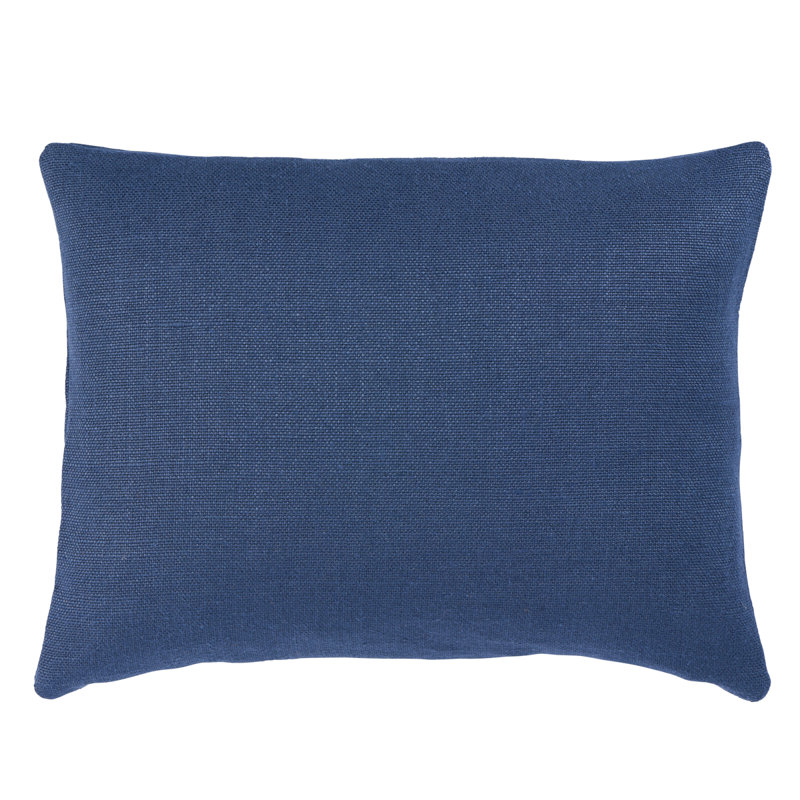 Piet Performance Linen  Lumbar Pillow, Blue, 12"H x 16"W, Rectangular