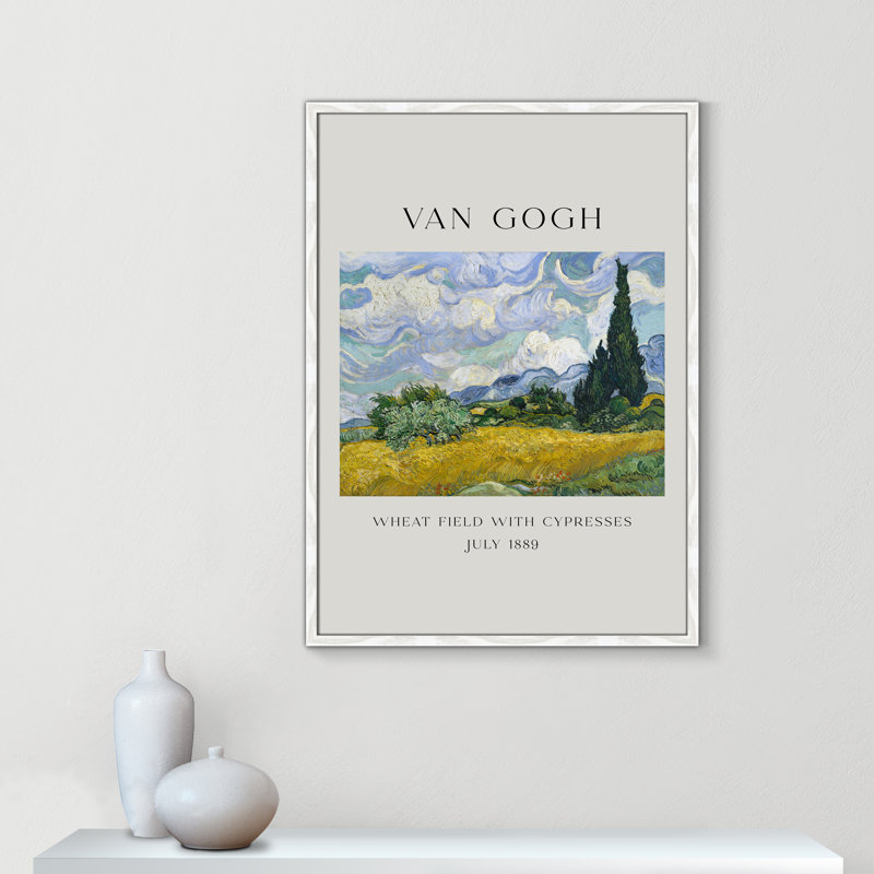 Collection «Old Fields with Cypresses» par Vincent Van Gogh, Non, Cadre photo blanc, H 35,5 po x l 25,5 po x P 0,75 po