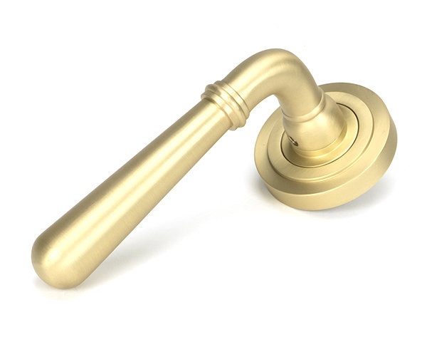 Newbury Interior Mortise Door Handle, Satin Brass