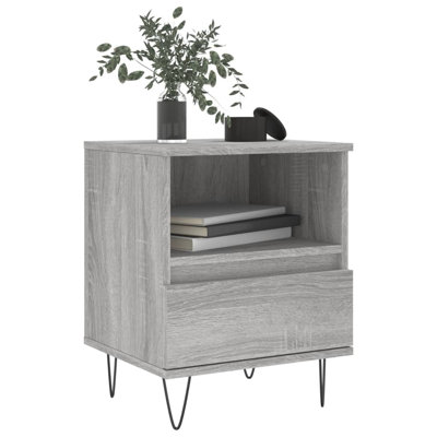 Ebenier 40cm W Manufactured Wood Bedside Table
