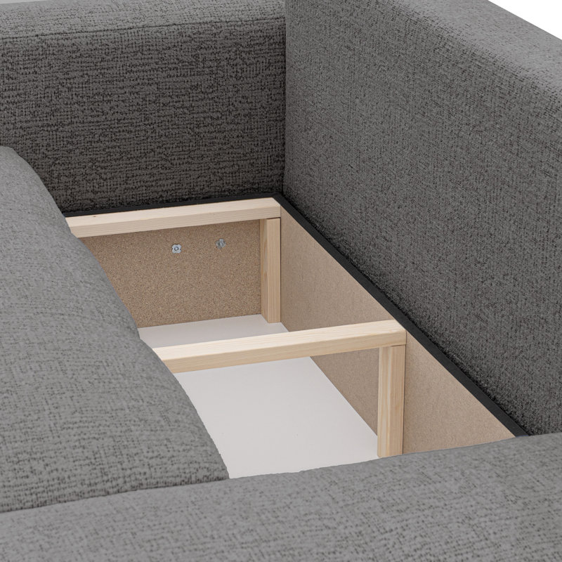 Sectional, GREY Polyester Blend