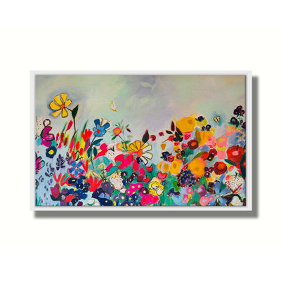 Garden Floral V by Joan Davis. Giclee Gallery Wrapped Canvas with Float Frame