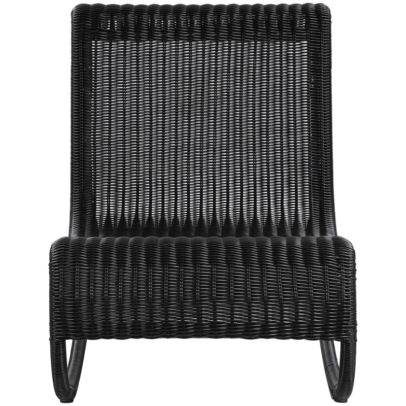 Antigua Wicker Outdoor Patio Rocker, Black