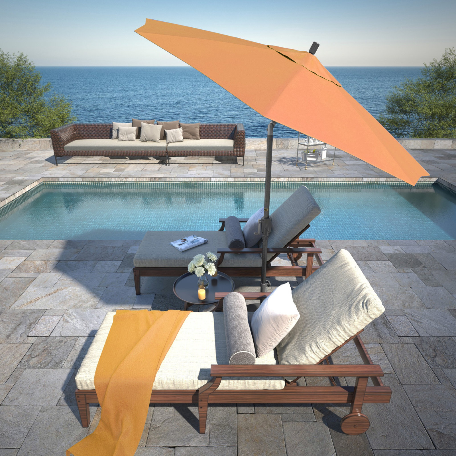 Lexia 90'' Sunbrella® Outdoor Umbrella, Canvas Tuscan Sunbrella® Canvas