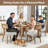 Linen Rattan Solid Wood Side Dining Chairs