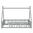 Children Tent-Shaped Floor Bed With Protective Guardrails-2036190915-2036190917