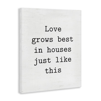 «Where Love Grows Best», art mural sur toile par lettré et doublé