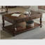Table basse en bois de noyer avec plateau relevable