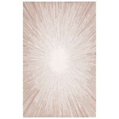 Junieta Hand Tufted Wool/Cotton Rug in Ivory/Dark Beige