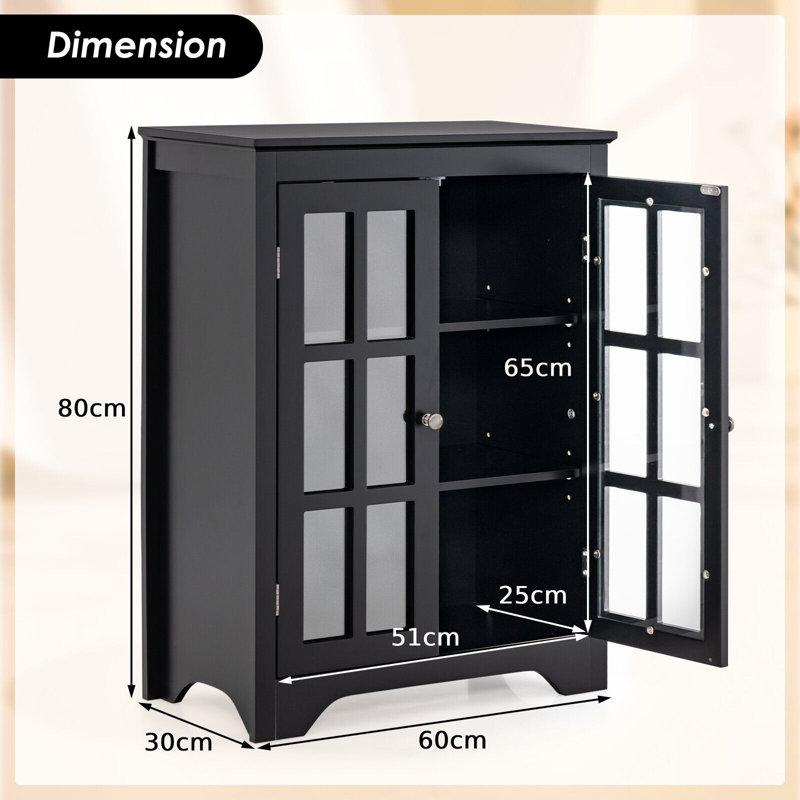 Ozzie Freestanding Bathroom Cabinet, Black