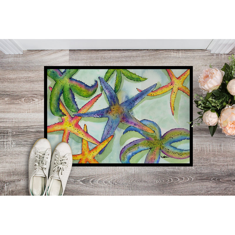 Tapis pour porte d’intérieur anti-dérapant starfish Arine, Rectangle 1 pi 6 po x 2 pi 3 po