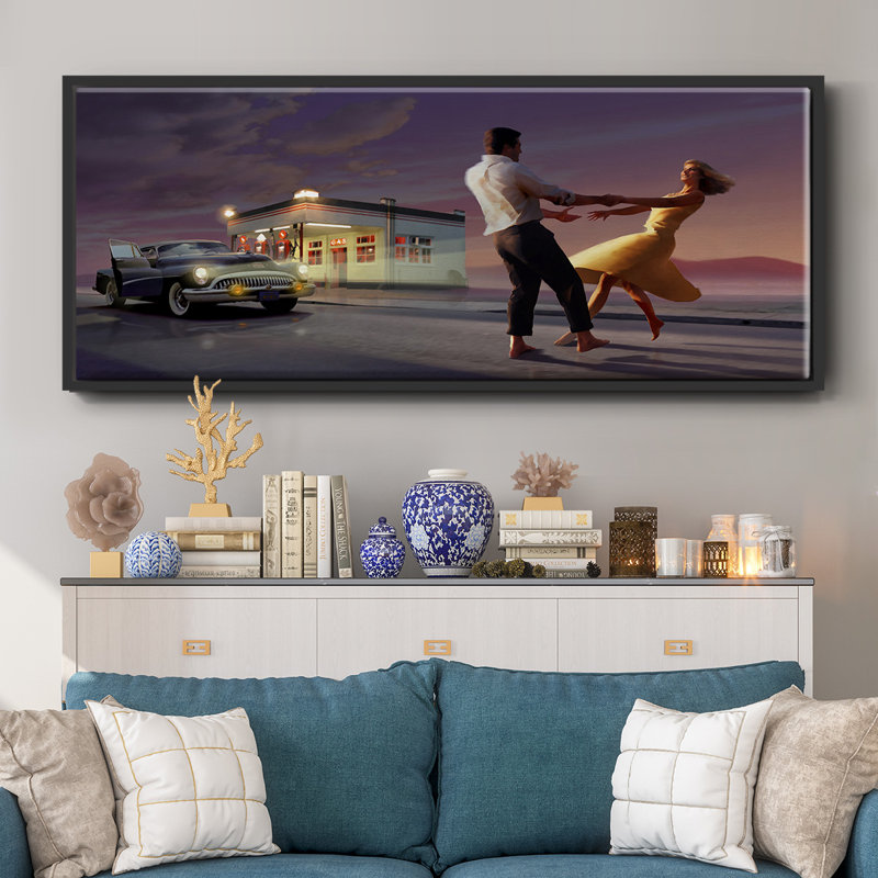 Night Dance- Framed Canvas, 24" H x 60" W