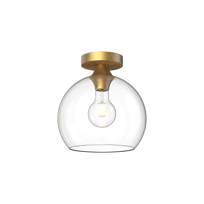 Castilla Glass Flush Mount, Aged Gold, Clear