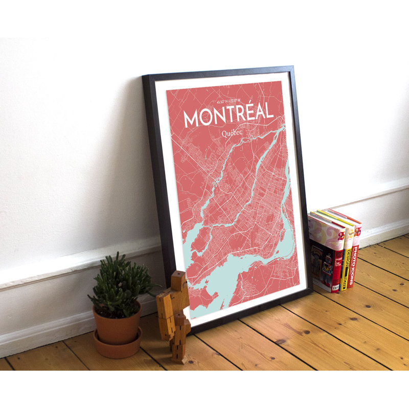 Montreal City Map - No Frame Print, 50.8cm H x 40.6cm W