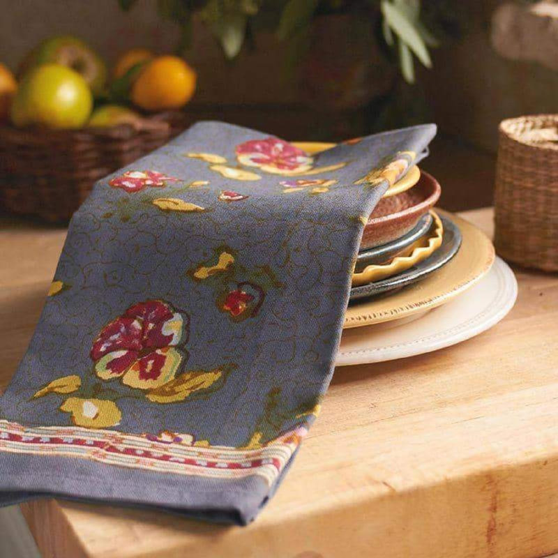 Pansy Floral Jacquard Tea Towel