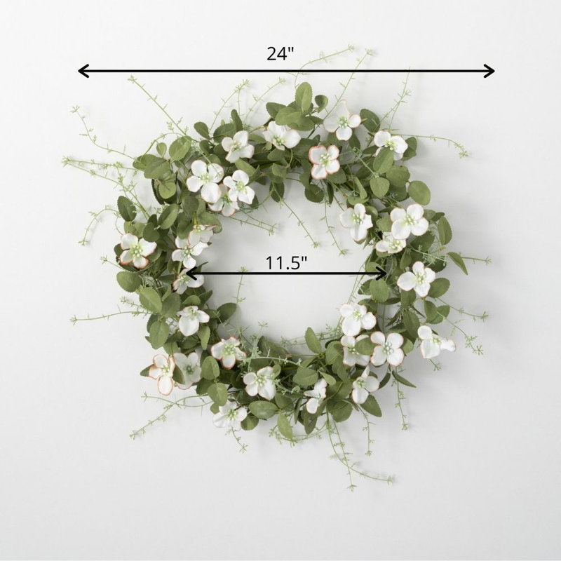 Mcquade Faux Polyester Wreath, 24"