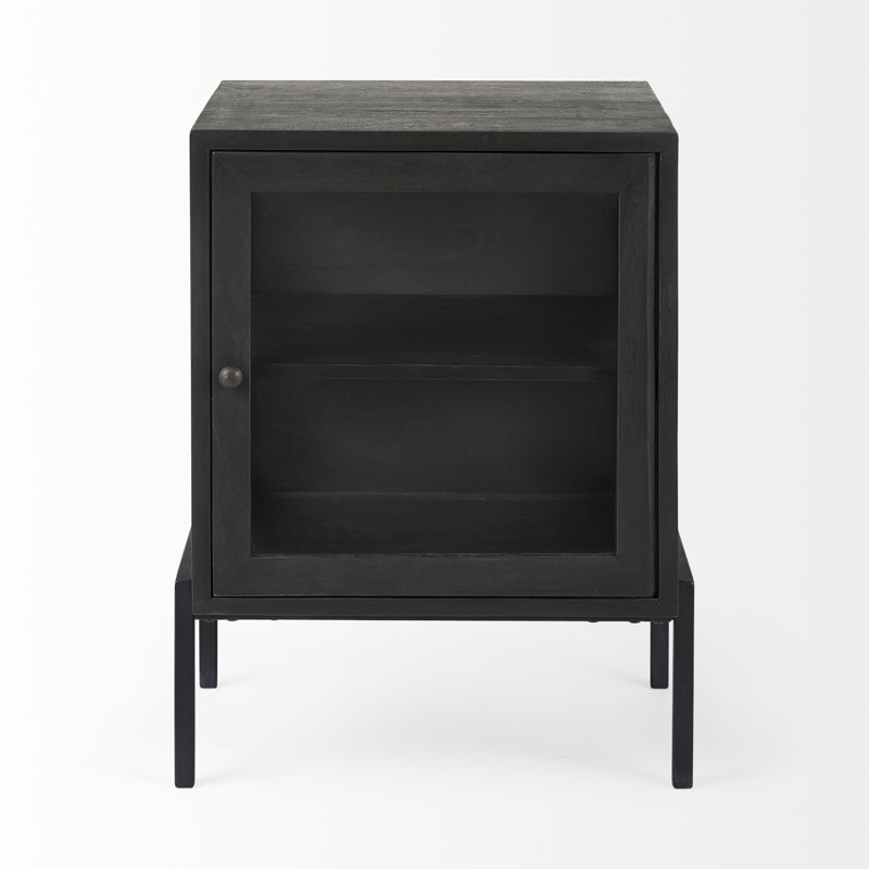 Table de chevet en bois massif Warner, Brun foncé