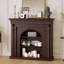 Nut-Brown Solid Wood Freestanding Fireplace