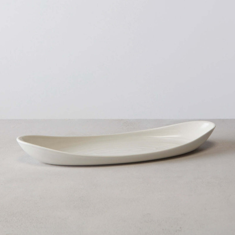 Barre Serving Platter, Large, Alabaster