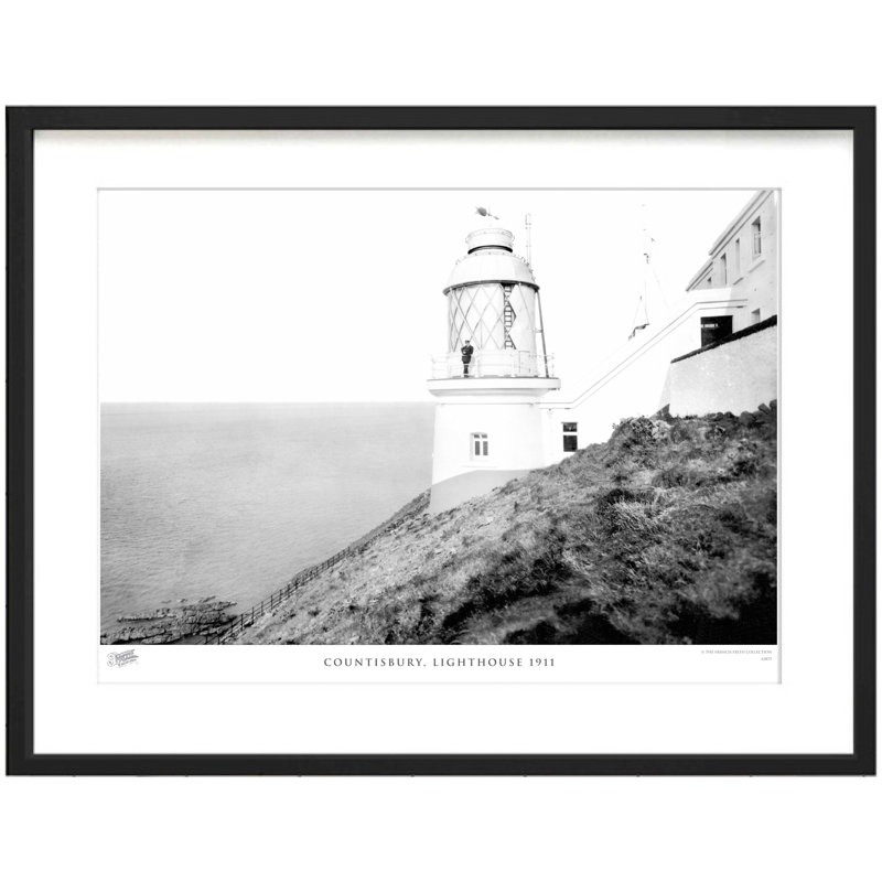 Countisbury, Lighthouse 1911 - Single Picture Frame Print, 40cm H x 50cm W x 2.3cm D