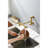 Pot Filler Faucet - Wall Mounted Modern Design In Brass Brushed Gold Finish Arm For Convenience Drip- Operation Double Handles Efficient Water Management Corrosion Surface-534767224