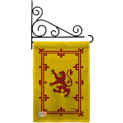 En toile jute à 2 côtés 19 po x l 13 po rampart lion drapeau de jardin