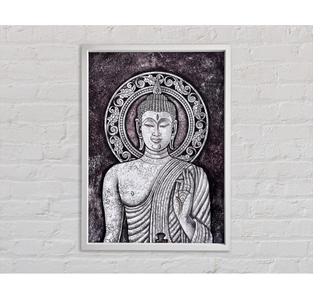 Buddha Schwarz - Einzelner Bilderrahmen Kunstdrucke auf Leinwand