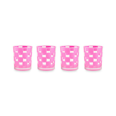 Pink Check Acrylic Tumblers