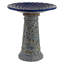Rennes Lava Finish Ceramic Bird Bath - 23 in (58.4 cm) - Dark Blue Distressed Ceramic